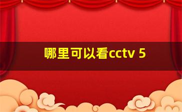 哪里可以看cctv 5